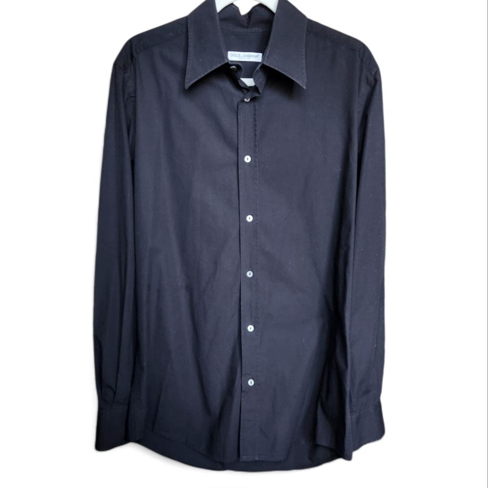 Dolce and Gabbana men's black button-down size 17/43